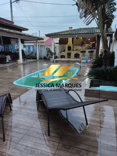 Jmp09 Casa 3 Quartos, Piscina E Área Gourmet Em Unamar - Cf