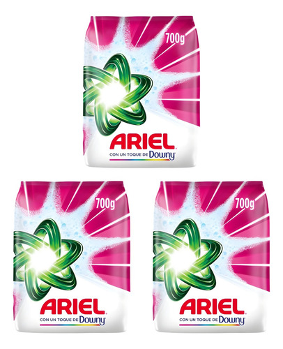 Pack 3 Detergente En Polvo Ariel Downy 700g