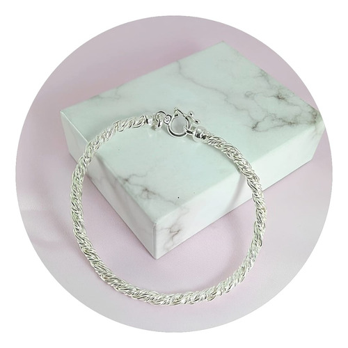 Pulsera Cordón Tejido En Plata 950 Ley