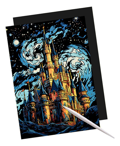 Papel Para Rascar, Hoja Para Rascar Negra, Juego De Castillo