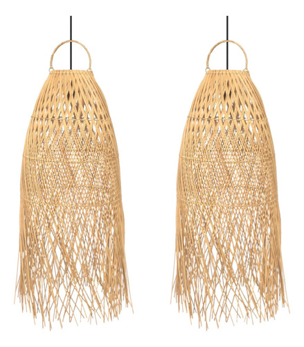 Colgante Ratan X2 Rattan 39x90cms Estruct Metal Completo  