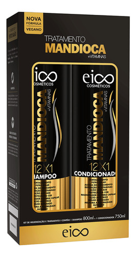 Kit Tratamento Mandioca Shampoo 800ml + Condicionador 750ml