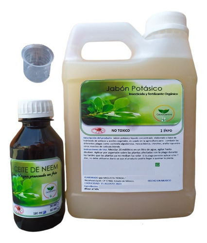 CactuCentro 1L de jabón potásico 120ml de aceite de neem puro