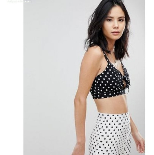 Crop Top Lunares Kimeika Última Moda