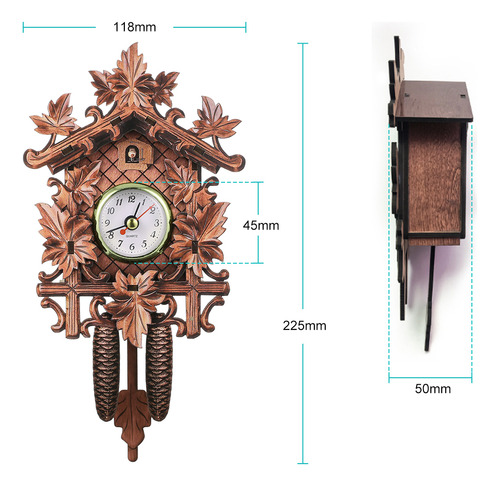 Cuckoo Wall Clock, Bird Wood, For Col