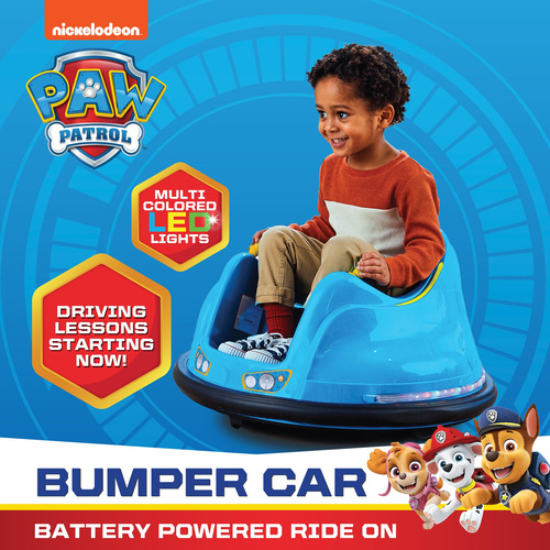 Bumper Car Flybar Blue Glow 6v Battery For Kids 1.5+ Years