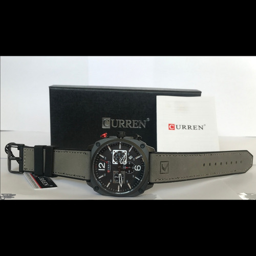 Imagen 3 de 5 de Reloj Hombre Curren Cuero Cronógrafo Caballero Elegante
