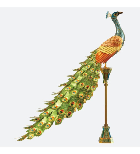 Rompecabezas Metálico 3d Pavo Real Piececool