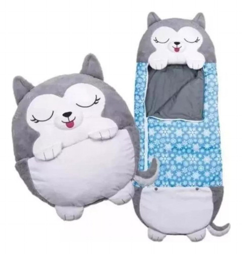 Happy Napper 2 En 1 Almohada Y Saco De Dormir Perro Husky