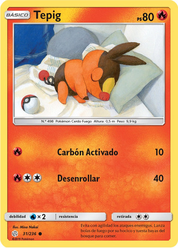 Cartas Pokemon Tepig 31/236 Español Cosmic Eclipse Cec 