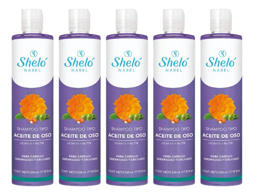 5 Pack Shampoo Tipo Aceite De Oso Shelo