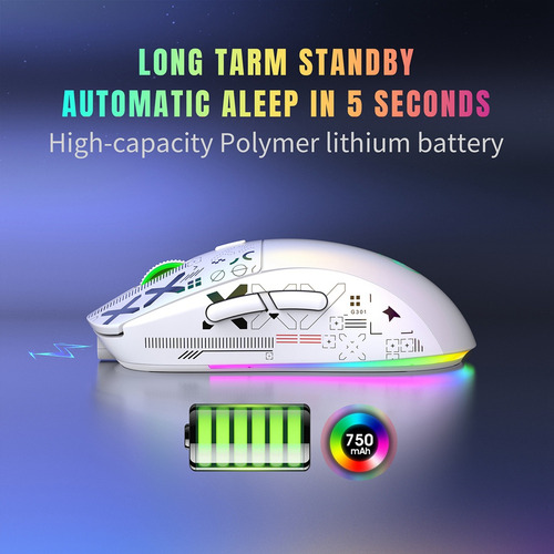 Ratón Mecánico Inalámbrico Hxsj T90 2.4 G Rgb Gaming