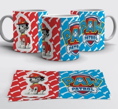 Plantillas Sublimacion Tazones Paw Patrol, Tazas