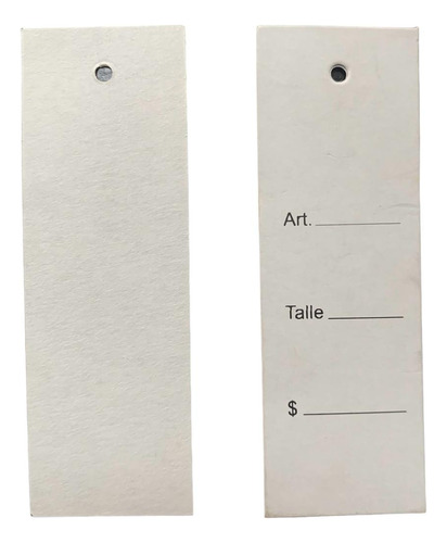 Etiqueta De Carton Colgante Talle/art 3x9cm Para Ropa X200u.