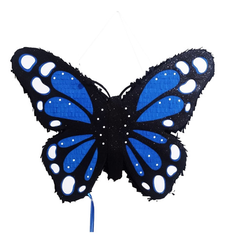 Piñata Artesanal Mariposa Brillo Azul