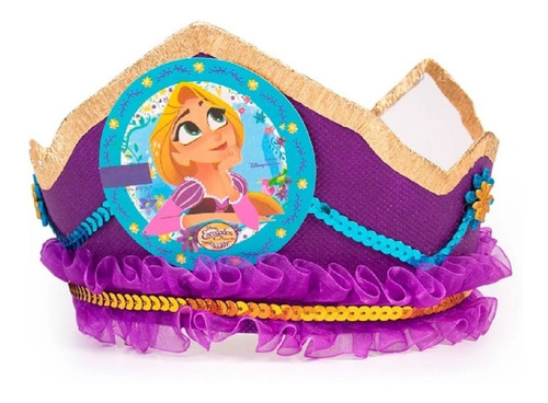 Corona Festejada Cumple Princesa Rapunzel Cotillón Activarte