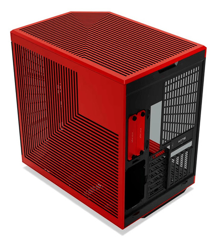 Gabinete Hyte Y70 Touch Infinite Atx Mid Tower Pantalla 2.5k Negro Y Rojo