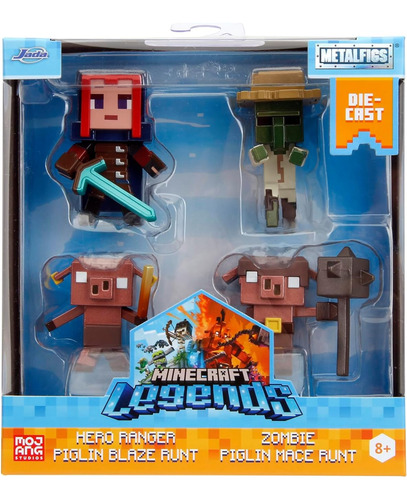 Minecraf Legends Set De 4 Figuras Metalfigs Diecast Jada