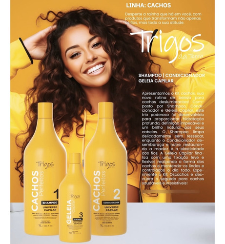 Kit Shampoo Condicionador E Geleia Capilar Cachos Perfeitos