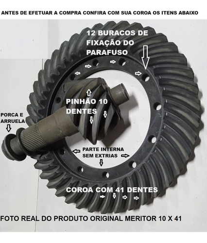 Coroa Pinhão 10x41 Diferencial Ms160 165 168 Vw Ford 139548