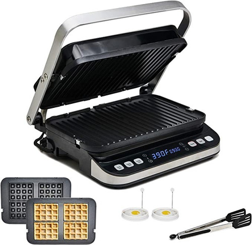 Yedi Parilla Digital 6-n-1 Grill Y Waffle Maker + Accesorios