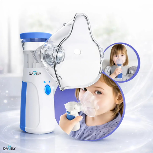 Inalador Nebulizador Portátil Bahrein Usb Pilha Cor Azul Silencioso Aparelho Inalação Compacto Mesh Bivolt Nebulizador Aparelho Para Inalacao Inalador Silencioso Aparelho Inalador - Marca Davely