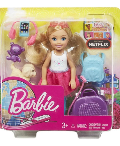 Muñeca Chelsea Viajera Barbie Em