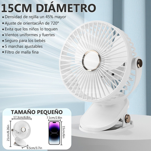 Sa De Ventilador De Escritorio Con Luz 5 Velocidades