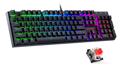 Teclado Gamer K565 Rgb Rudra Switch Rojos Doble Inyección. 