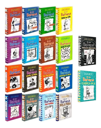 Coleção De Livros : Diário De Um Banana Volumes De 1 A 18 ( Capa Dura) 