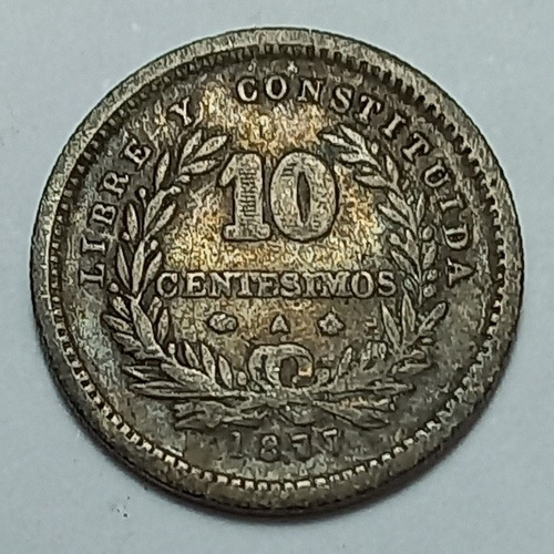 Uruguay - 10 Centesimos 1877 A - Km 14 (ref 278)