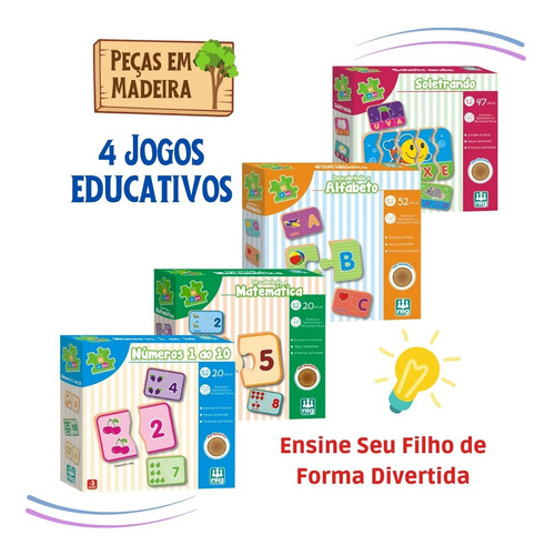 4 Jogos Educativos Alfabeto Matematica Soletrando Números