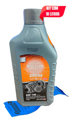 Oleo 140 Mineral Gl5 Cambio Diferencial Redutor 10 Litros