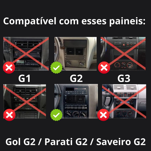 Multimídia Android Parati G2 97 98 99 Carplay Mold Sensor Ré