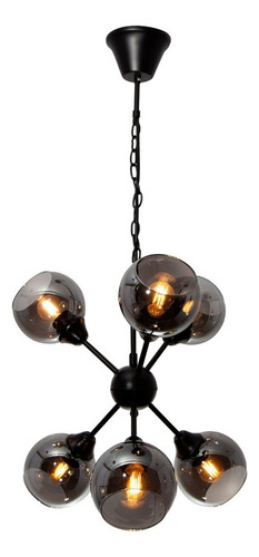 Lámpara Colgante Moderno Negro 60w E27 6 Luces Lumimexico 22709-2