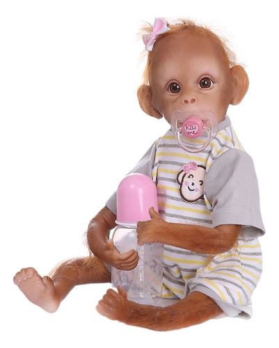 Bebé Mono Reborn De Silicona Suave y Algodón Pp, Muñeca
