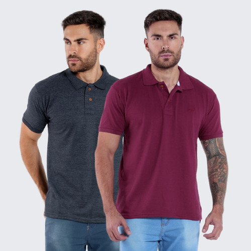 Kit 2 Camisa Camiseta Polo Masculina Slim Blusa Esportiva