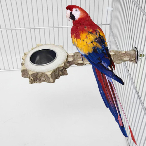 Percha Para Pájaros Con Plato De Alimentación Para Pájaros D