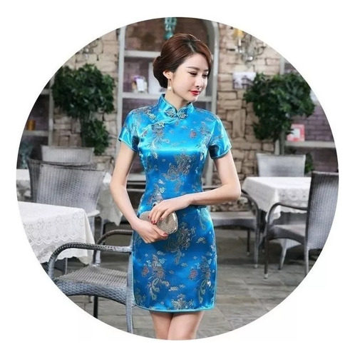 Vestido Tradicional Chino Qipao Cheongsam Cheongsam Corto