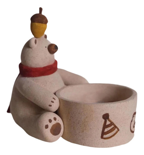 Candelabro Con Escultura De Oso, Soporte Para Velas, Mesa De