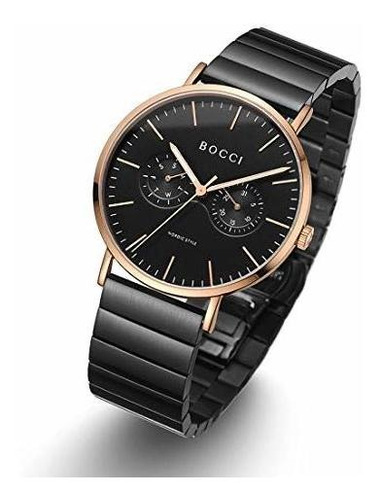 Bocci Relojes Para Hombre Correa De Acero Inoxidable De Cuar