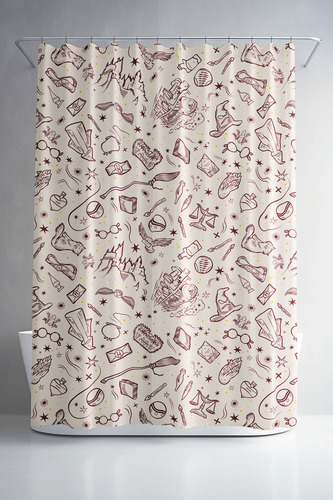 Cortinas De Baño Harry Potter 180x180 Piñata Color Natural