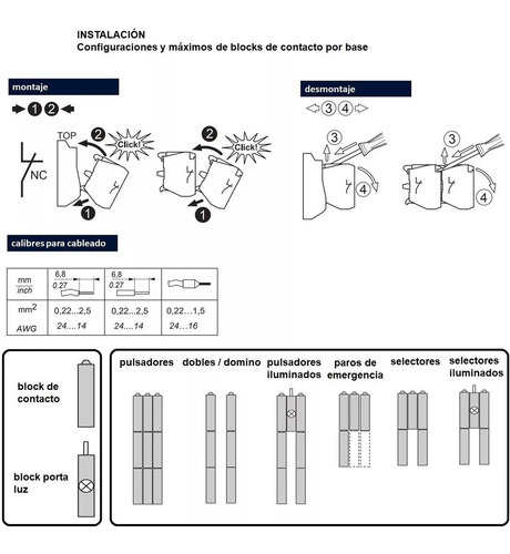 20 Piz Accesorio Serie Xb4 Interruptor Pulsador No+nc