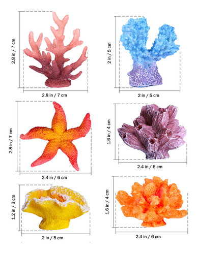 Ueetek, 6 Unidades, Multicolor, Decoración De Acuario, Estre