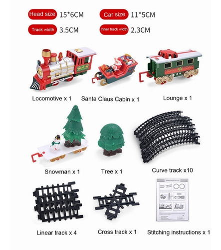 Imagen 8 de 10 de Set De Juguetes Navideños Con Diseño De Tren Eléctrico Led