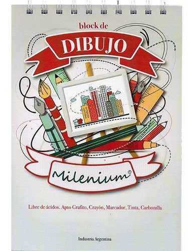 Block Para Dibujo Artistico Milenium A5 240g 40 Hojas