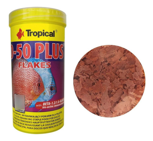 Ração D-50 Plus Flakes Tropical 50g