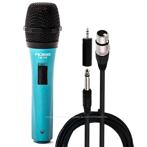 Imagen 1 de 10 de Microfono Dinamico Karaoke Voces + Cable + Adaptador Combo
