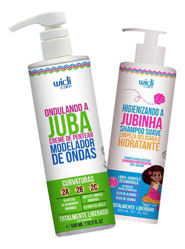 Shampoo Jubinha 300ml E Ondulando A Juba 500ml - Widi Care