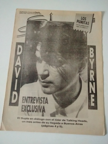 Suplemento Si 20.04.90 David Byrne Los Pumas Fabiana Cantilo